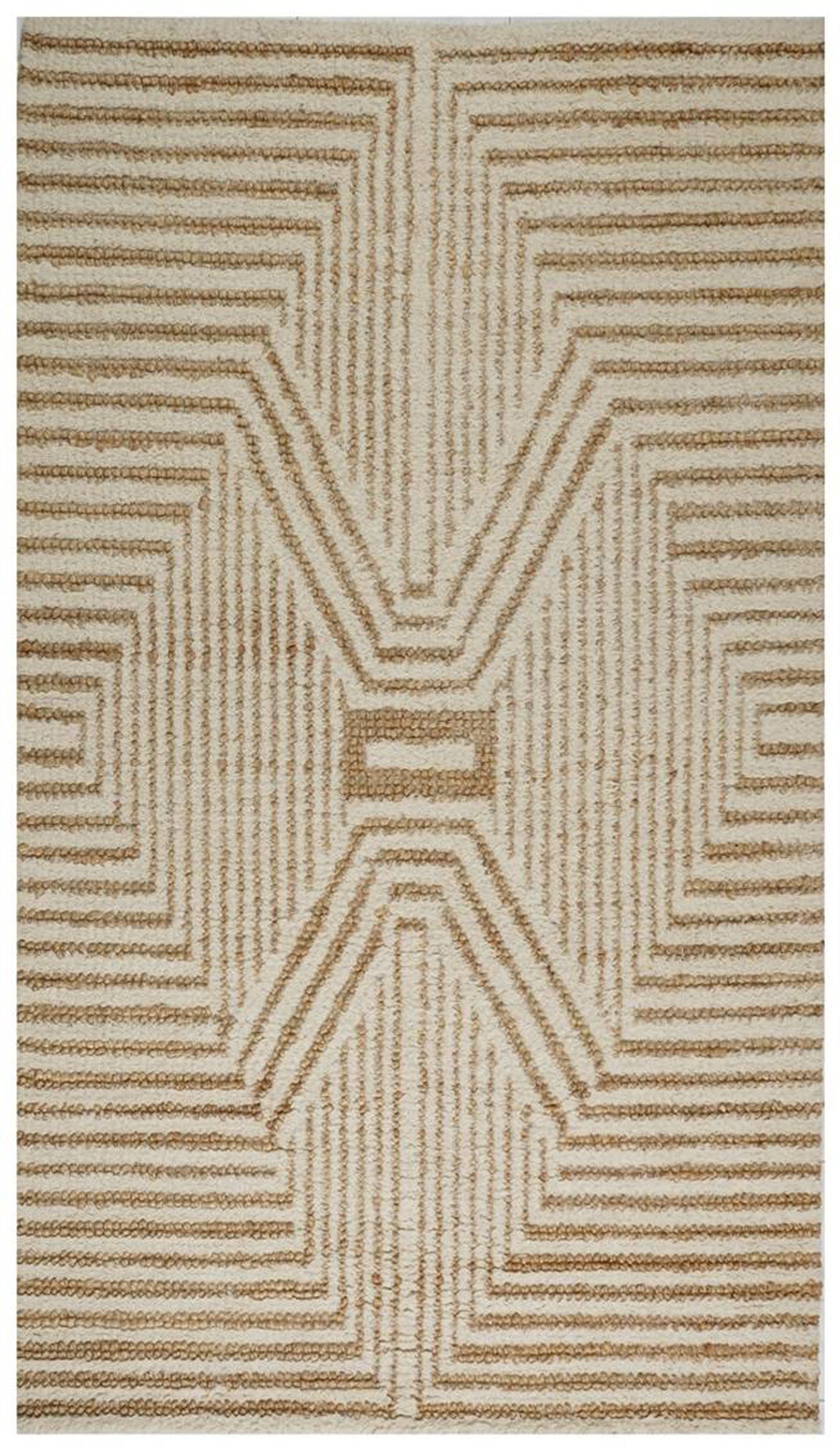 Handwoven Beige Abstract Rug